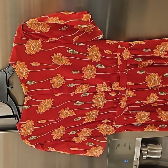 💕MADEWELL💕 Tulip-Sleeve Maxi Dress ~ Tall Sunflowers Print 4 - Picture 9 of 15